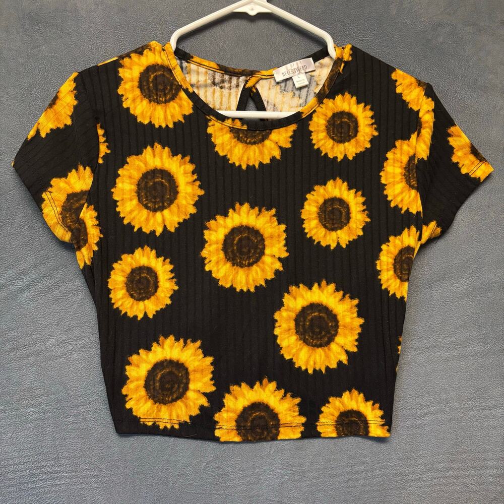 Belle Tweed Cropped Criss Cross Lace Shirt Chic Cottagecore Sunflower Ribbed